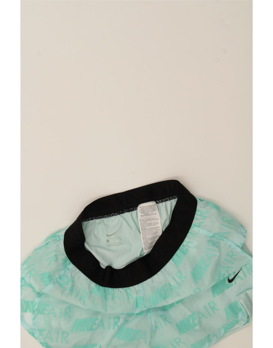 NIKE Womens Graphic Sport Shorts UK 10 Small Turquoise Polyester Vintage Nike and Second-Hand Nike from Messina Hembry 