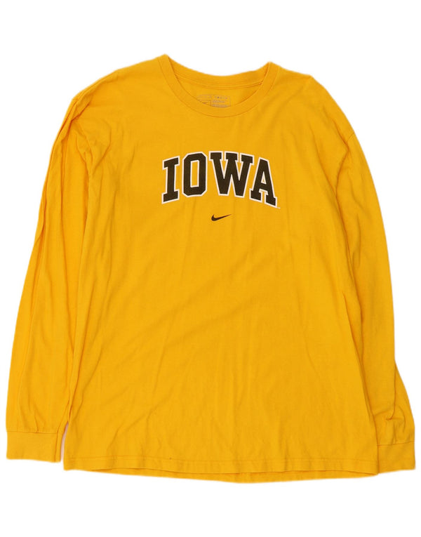 Nike Iowa Hawkeyes Graphic Haut à manches longues pour homme en coton Jaune Taille L