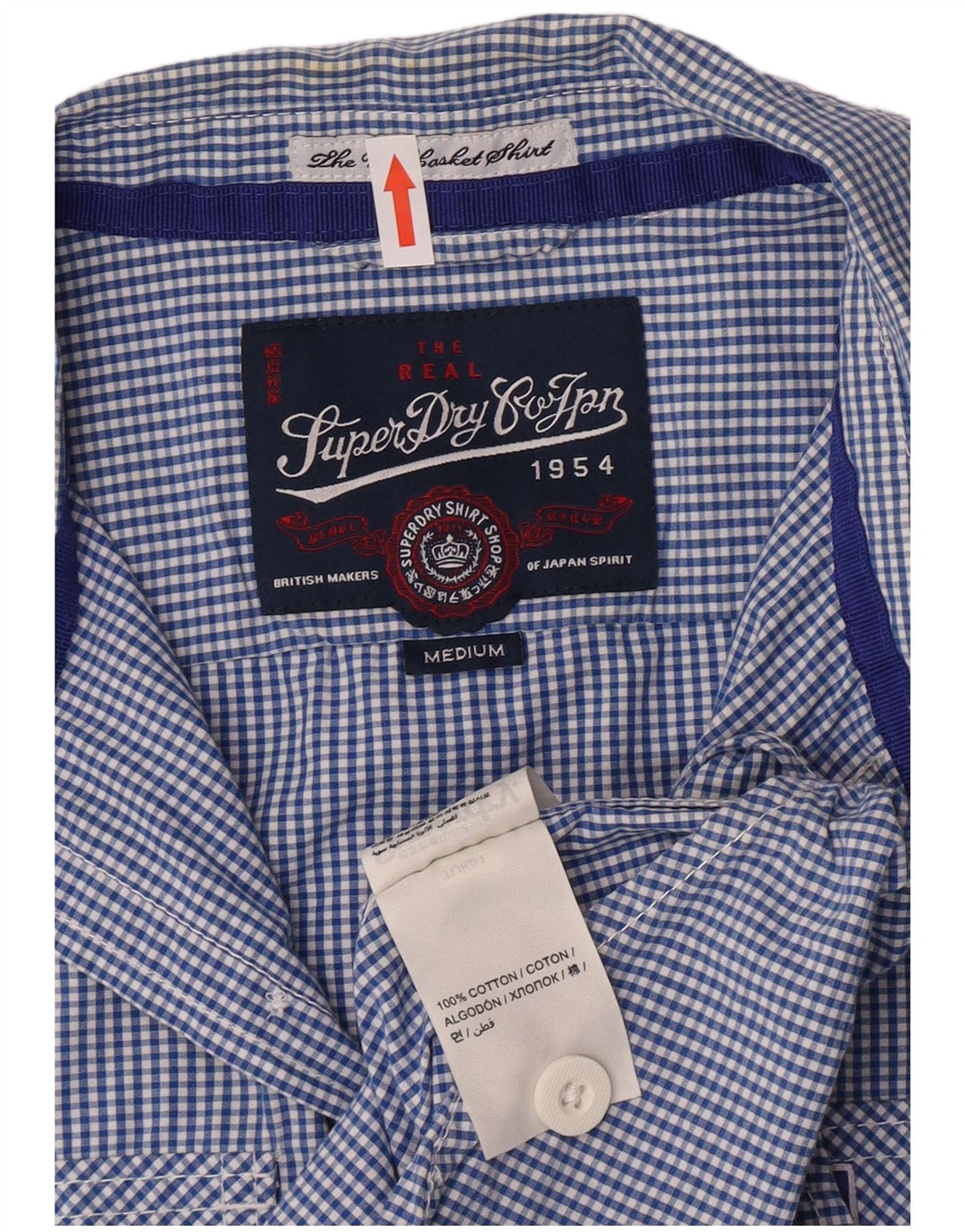 Superdry Chemise à Manches Courtes Homme Bleu Moyen Vichy Coton