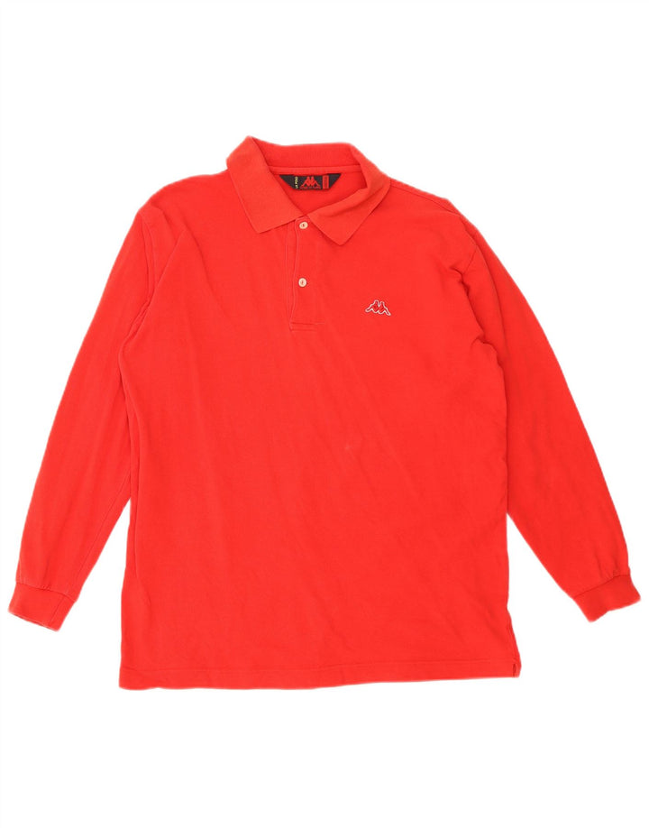 Kappa Polo à Manches Longues Homme Rouge Moyen Coton