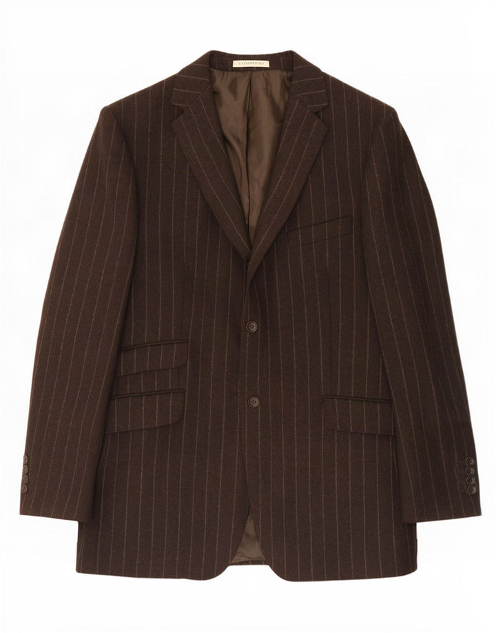 Crew Clothing Veste blazer à 2 boutons pour homme UK 44 2XL Marron à fines rayures