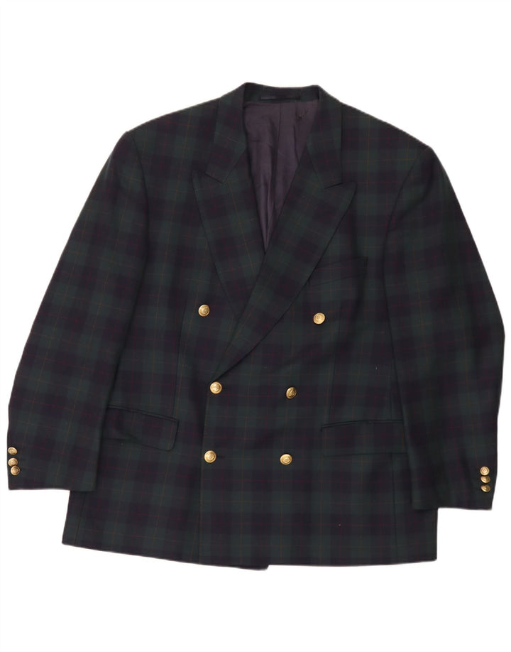Baumler Veste blazer double boutonnage pour homme UK 40 Grand carreaux verts