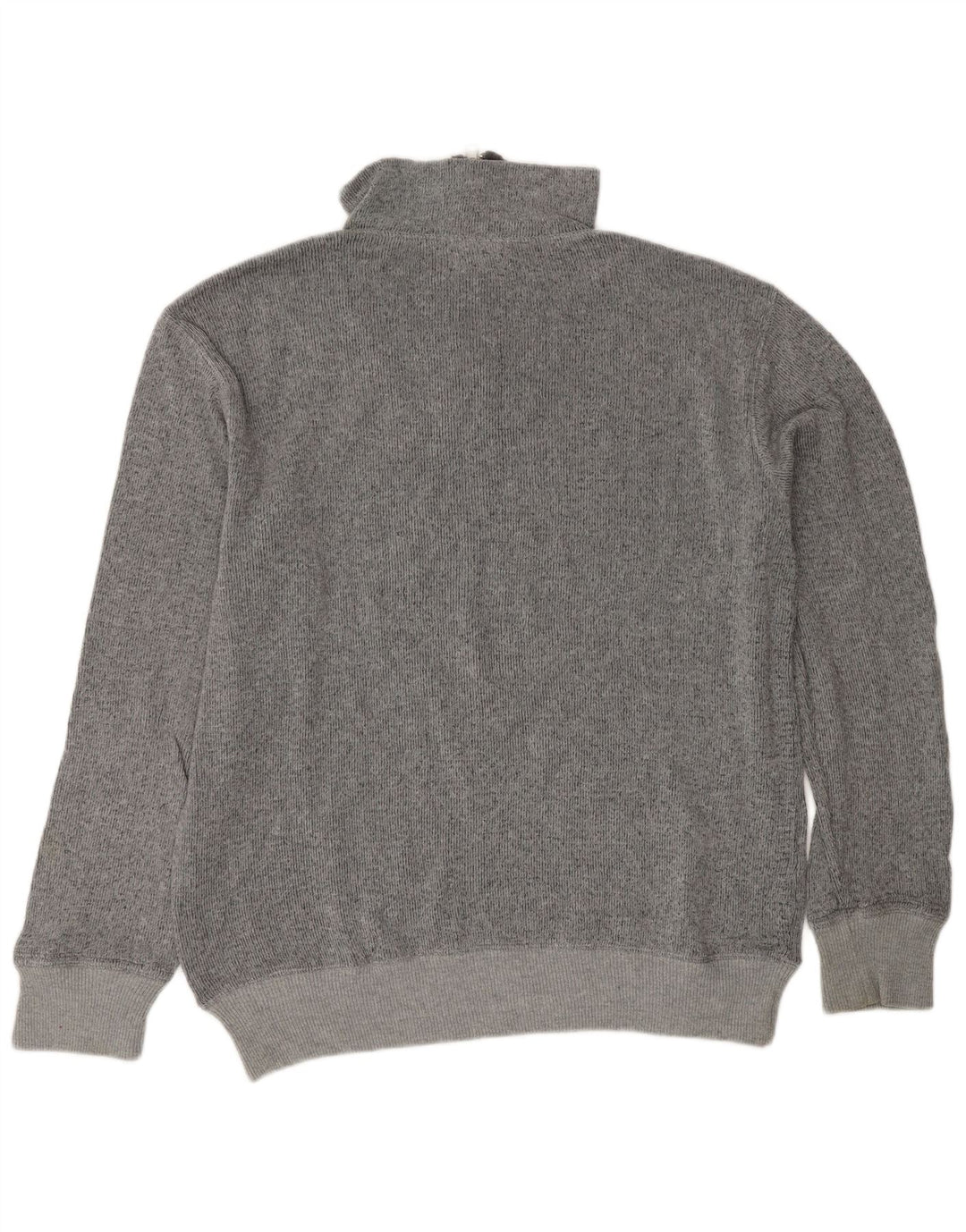 Guess Pull graphique à col zippé pour hommes, grand coton gris