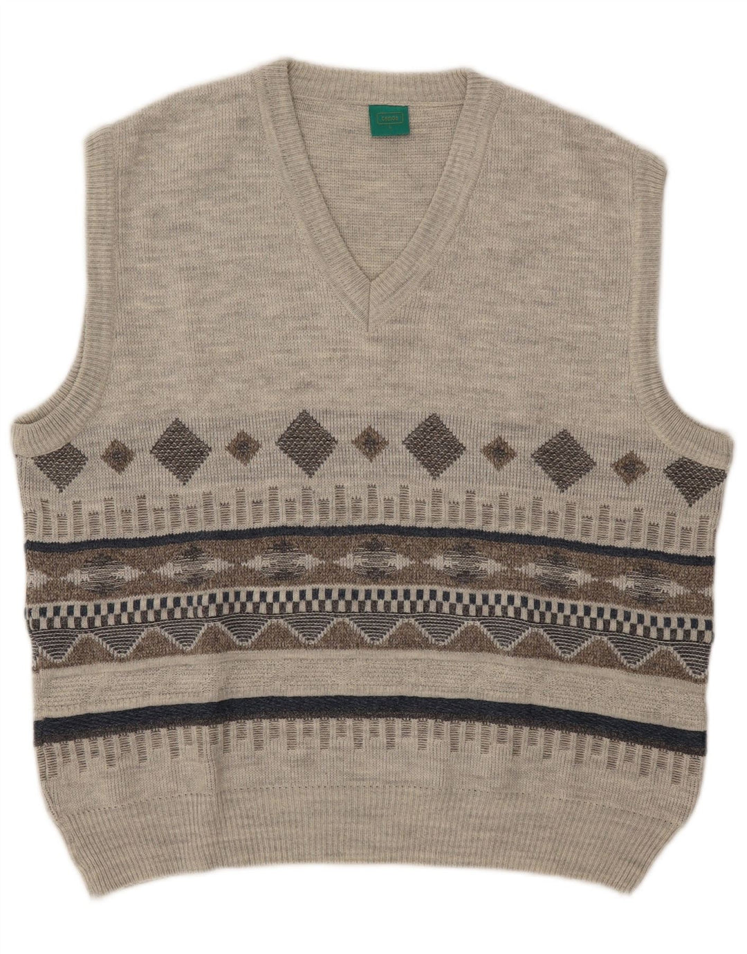 C&A Débardeur Canda Vest Homme Gris Géométrique Acrylique