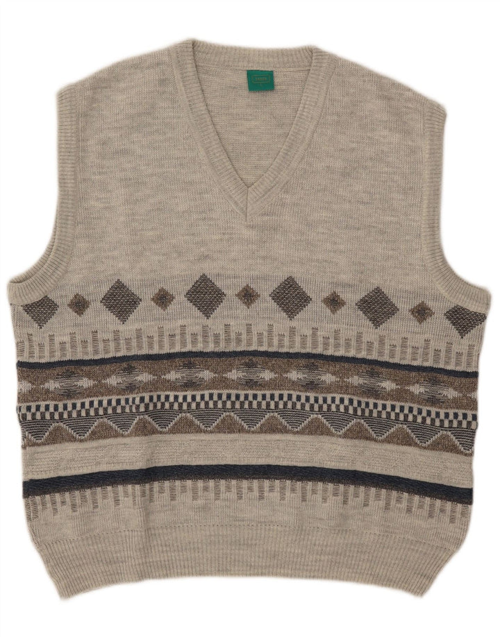C&A Débardeur Canda Vest Homme Gris Géométrique Acrylique