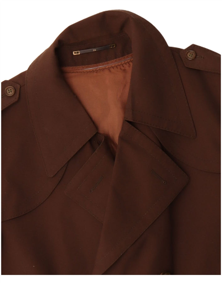 vintage Mens Double Breasted Trench Coat UK 38 Brun Moyen