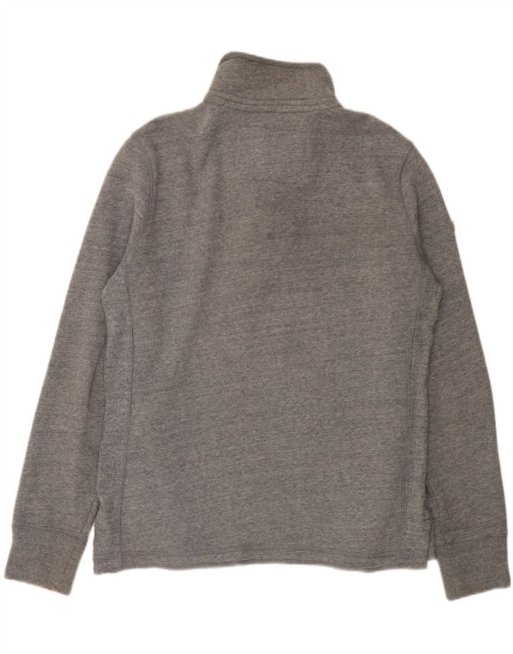Superdry Sweat-Shirt à Col Boutonné Homme Gris Moyen Moucheté Coton