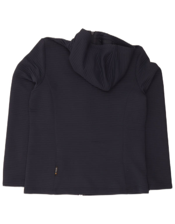 Jack Wolfskin Veste de survêtement à capuche pour femme UK 10/12 Bleu marine moyen