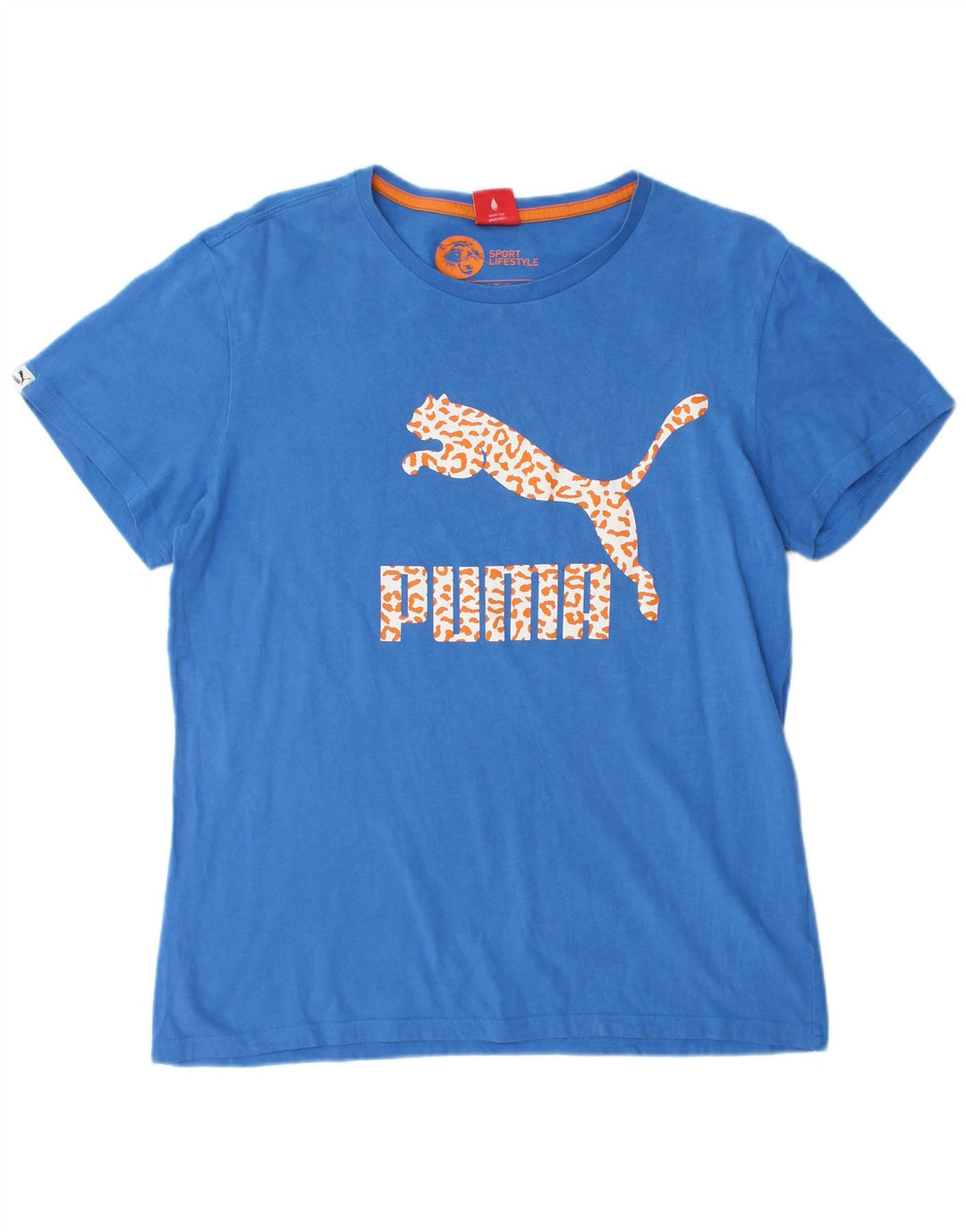 Puma T-shirt graphique pour homme, grand, bleu, coton