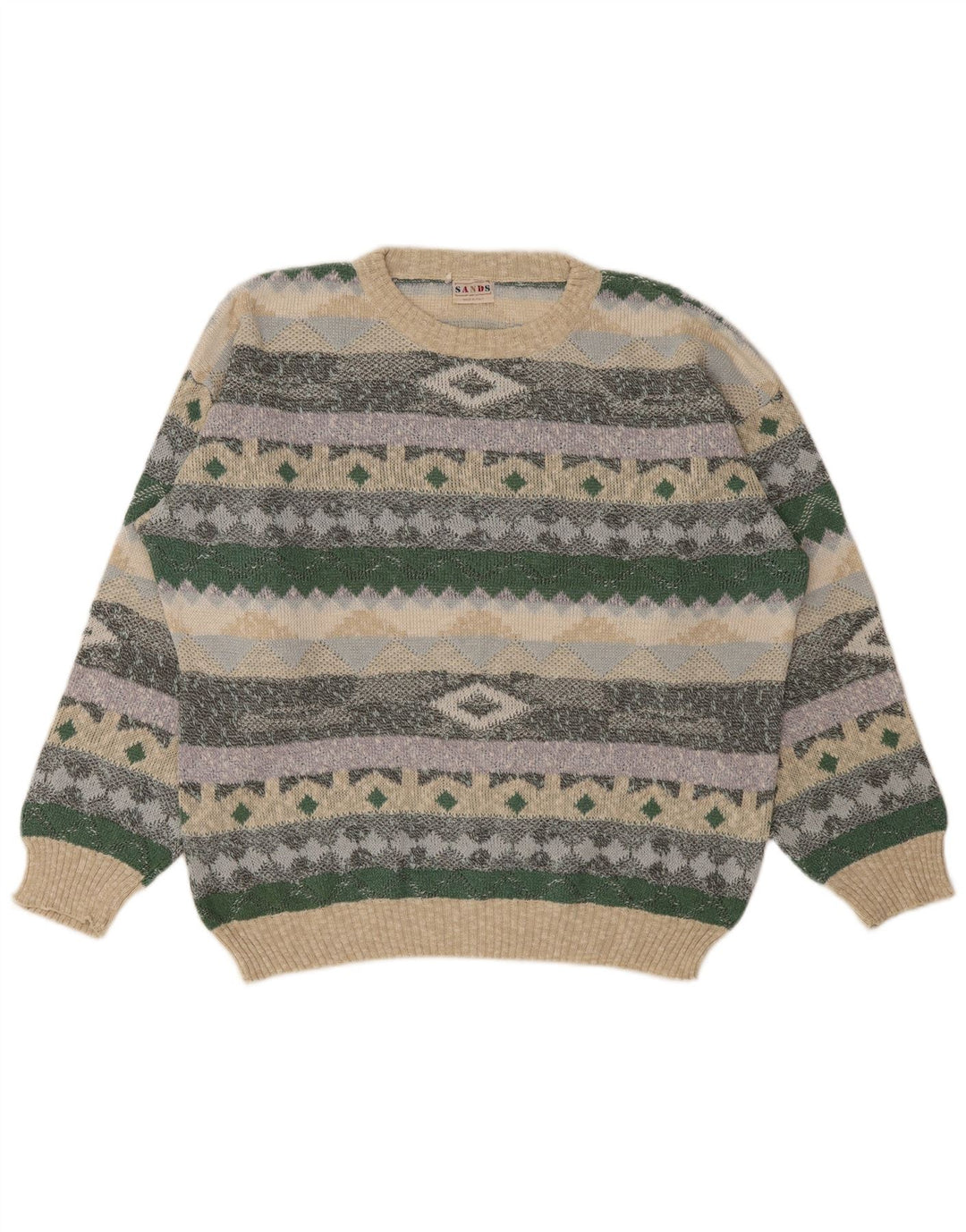 Vintage Homme Ras Du Cou Pull Pull IT 48/50 Moyen Multicolore