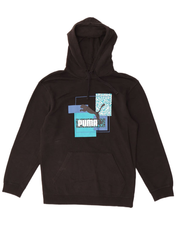 Puma Pull à capuche graphique pour homme en coton noir Taille S