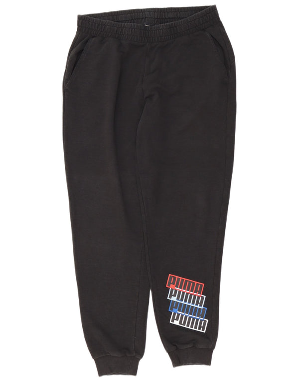 Puma Pantalon de survêtement graphique pour homme en coton color block Taille L Noir