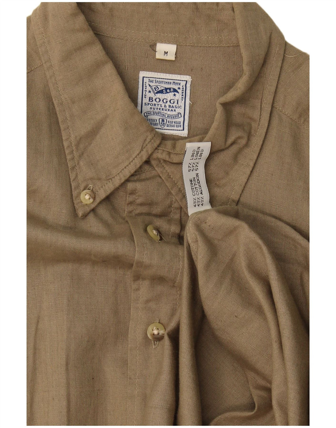 Boggi Chemise Homme Kaki Moyen Coton