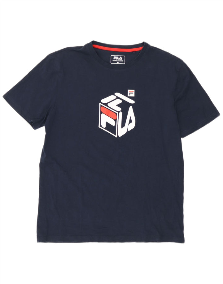 Fila T-Shirt Graphique Homme Bleu Marine Moyen