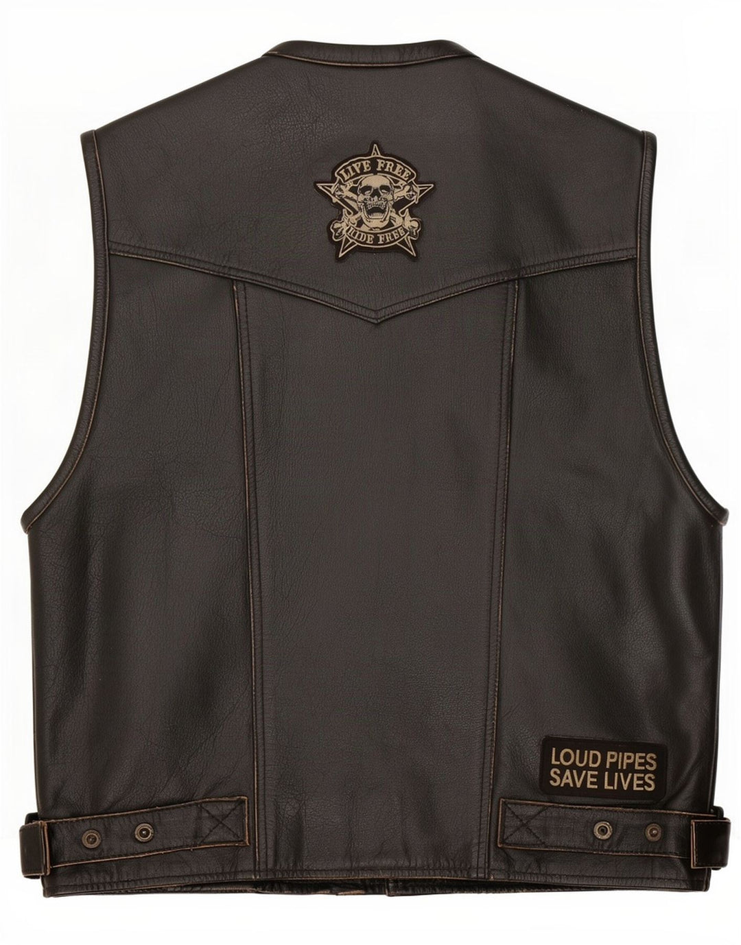 gilet en cuir homme vintage UK 40 Grand Noir