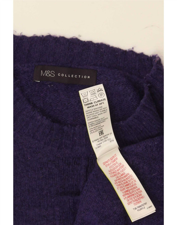 Marks & Spencer Pull à col rond pour femme UK 10 Small Violet