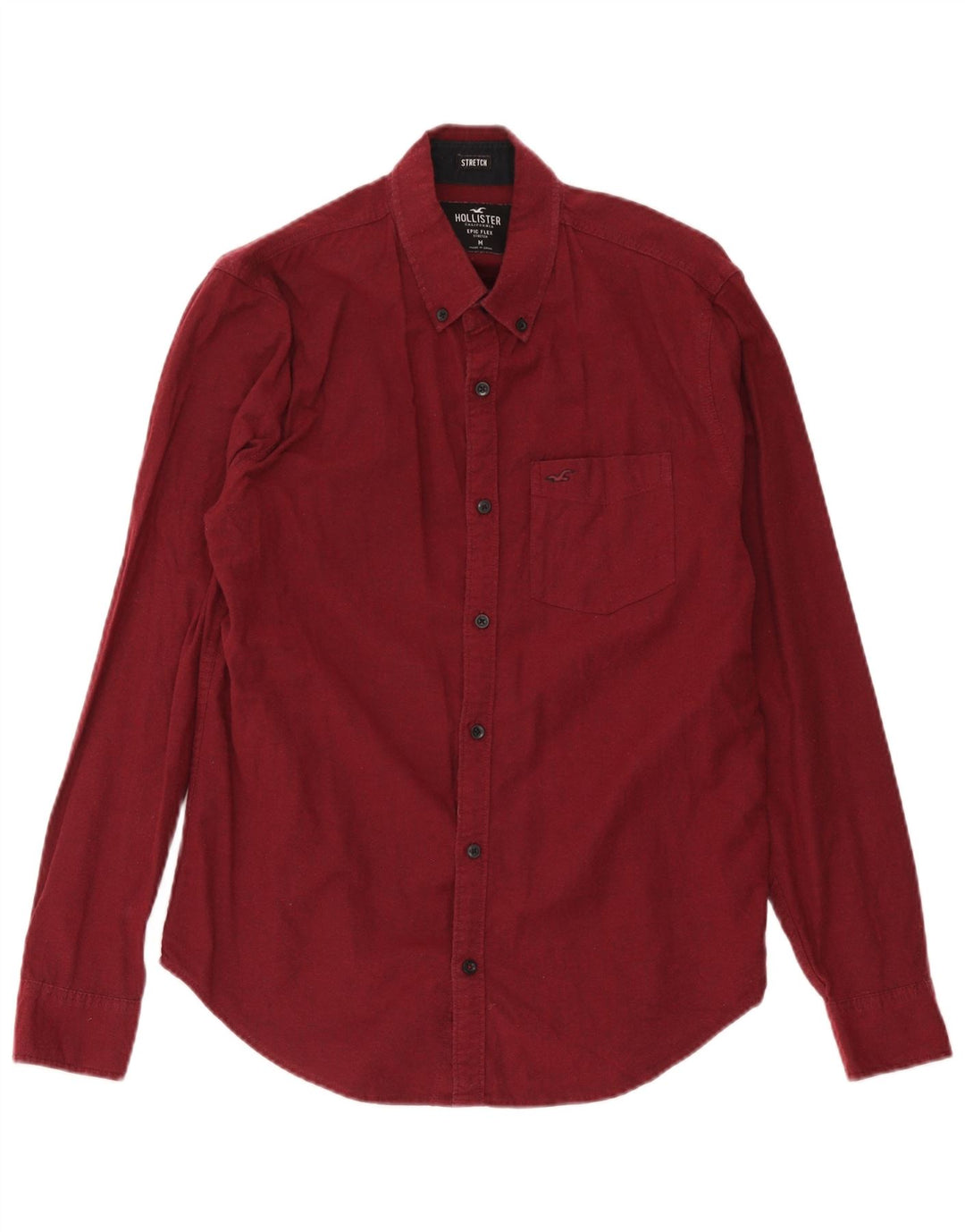 Hollister Chemise Homme Coton Bordeaux Moyen