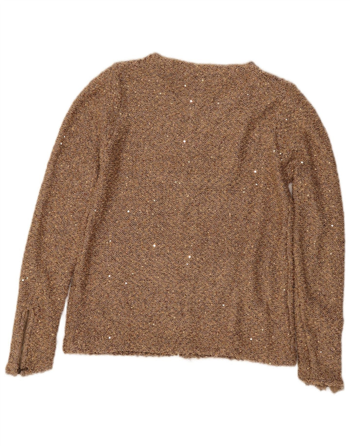 Zara Cardigan Femme Pull UK 12 Beige Moyen