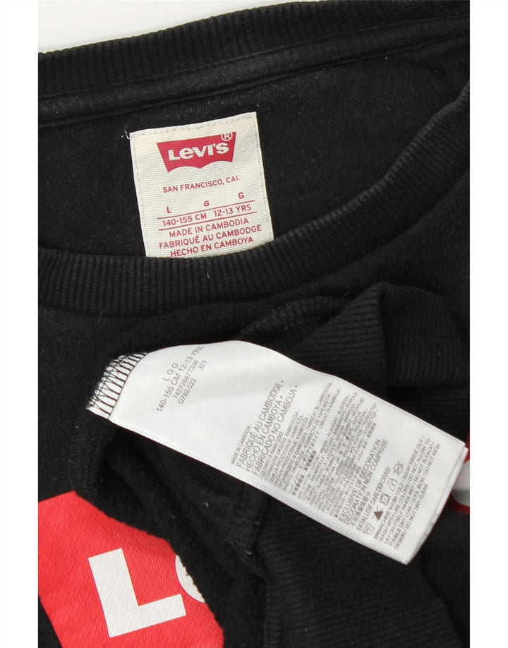 Levi's Sweat-shirt graphique surdimensionné pour fille 12-13 ans Noir Taille L