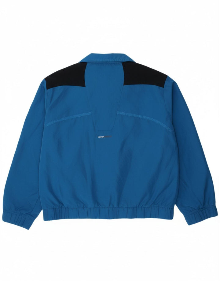 ADIDAS Boys Clima Proof Tracksuit Top Jacket 5-6 Years Blue Colourblock