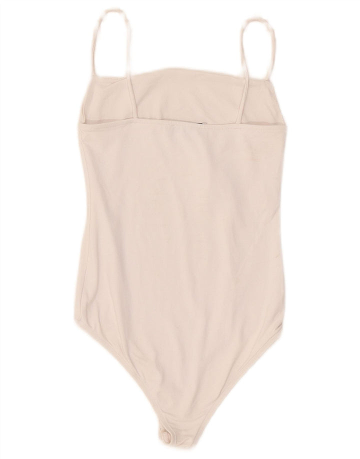 Zara Womens Body sans manches UK 8 Small Blanc Polyamide