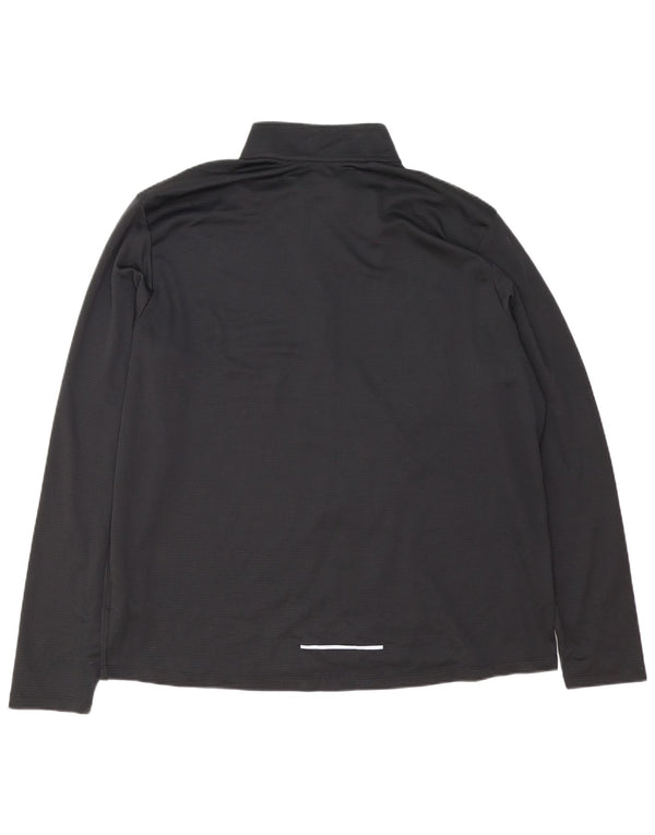 Nike Hommes Dri Fit Zip Neck Pull Survêtement Top 2XL Noir Polyester