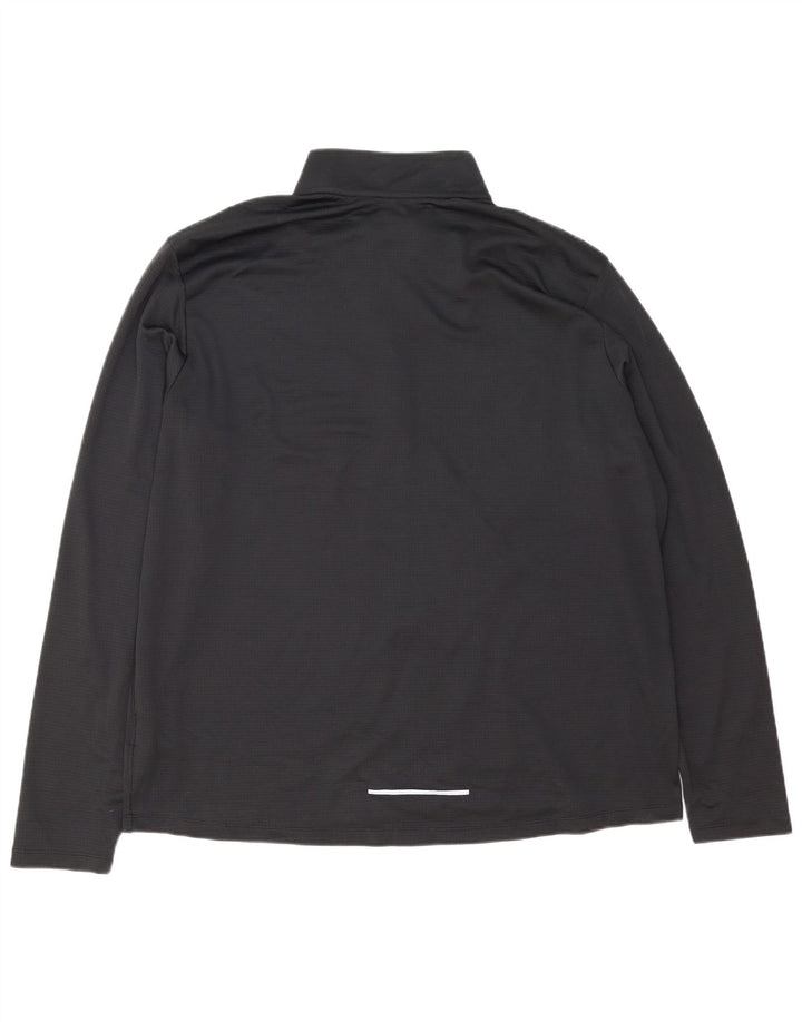 Nike Hommes Dri Fit Zip Neck Pull Survêtement Top 2XL Noir Polyester