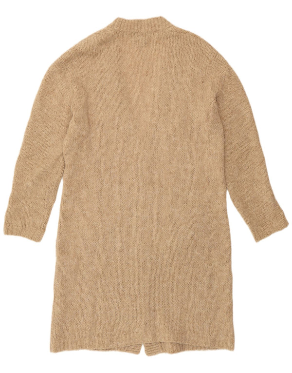 Massimo Dutti Cardigan long pour femme UK 10 Petit beige moucheté