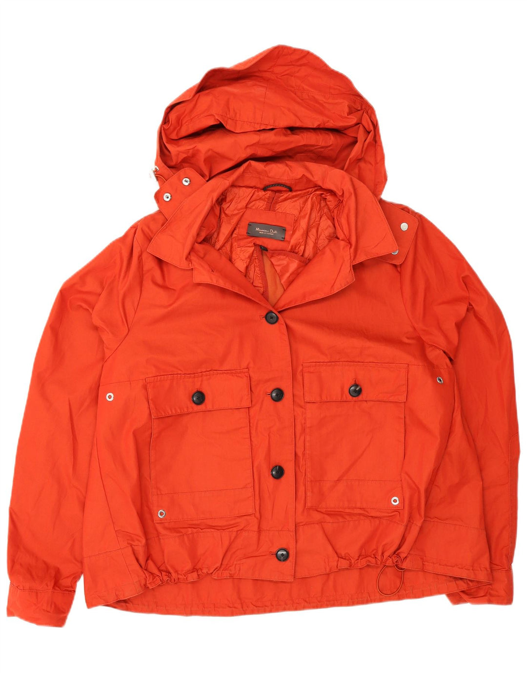 Massimo Dutti Veste bomber à capuche pour femme UK 18 XL Orange Polyester