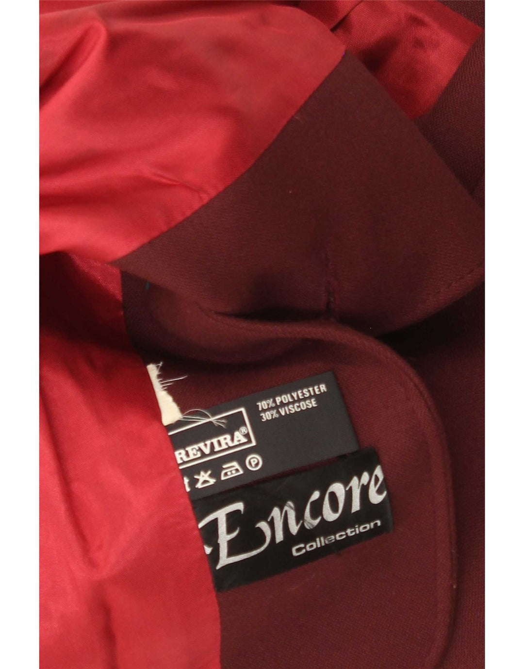 El Encore Veste blazer à 3 boutons pour femme UK 14 Polyester bordeaux moyen