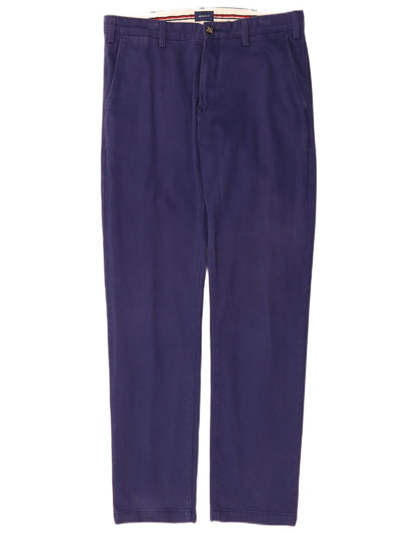 Gant Pantalon Chino Regular Homme W32 L34 Bleu Coton