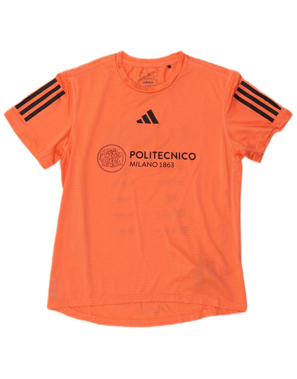ADIDAS T-shirt graphique Aeroready pour femme UK 12/14 Orange moyen
