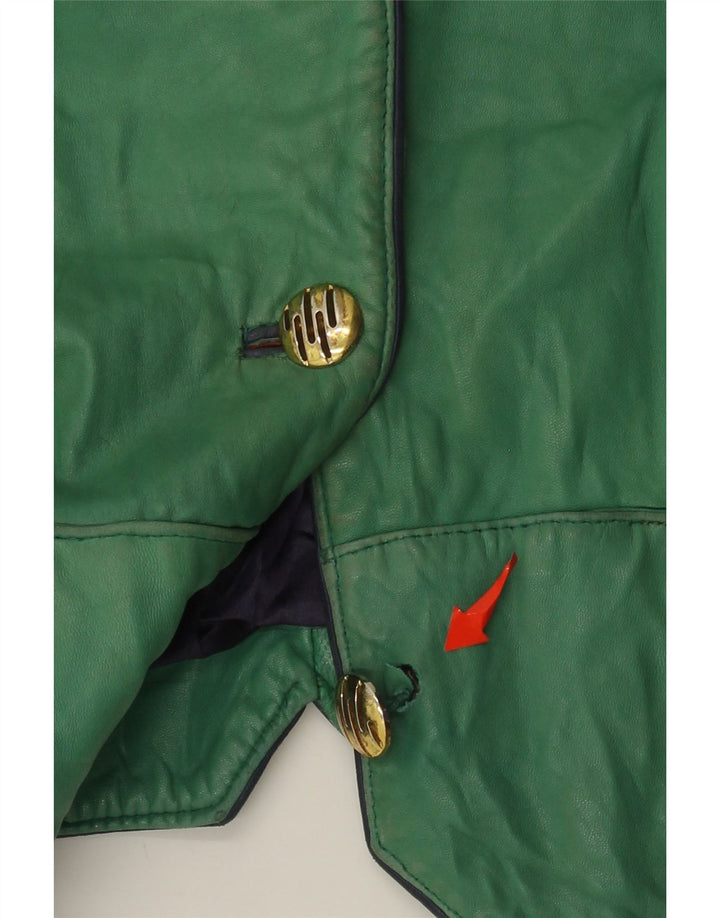 vintage Womens Crop 4 Bouton Veste EU 42 Grand Vert