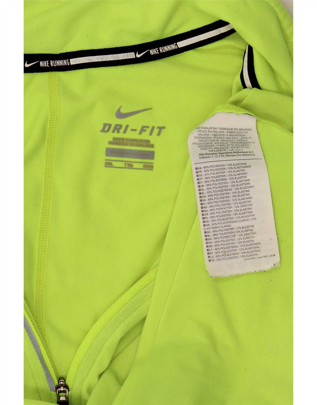 Nike Hommes Dri Fit Zip Neck Pull Survêtement Top 2XL Vert Polyester