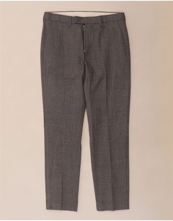 Marks & Spencer Pantalon de costume classique pour homme W32 L29 Gris pied-de-poule