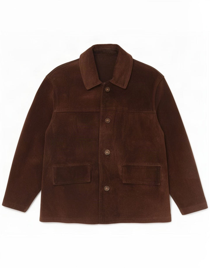 veste en daim homme vintage UK 38 Brun moyen