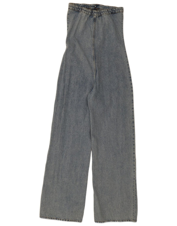 Zara Combinaison sans bretelles en jean pour femme UK 10 Petit Bleu