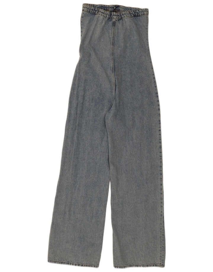 Zara Combinaison sans bretelles en jean pour femme UK 10 Petit Bleu