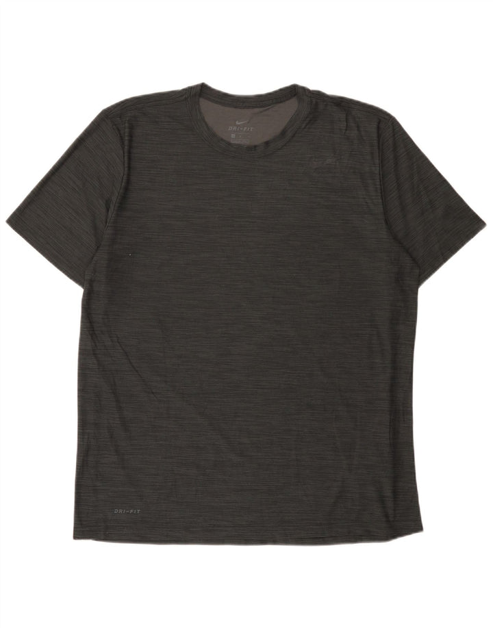 Nike Hommes Dri Fit T-Shirt Haut Large Gris Moucheté Polyester