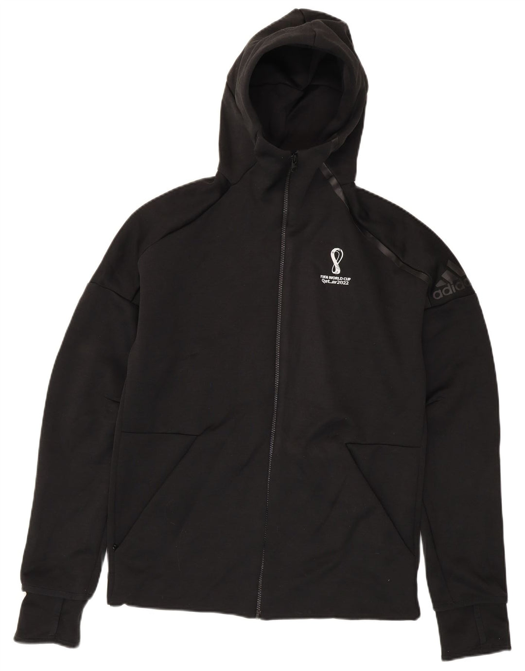 Adidas Pull à capuche zippé pour homme en polyester noir moyen