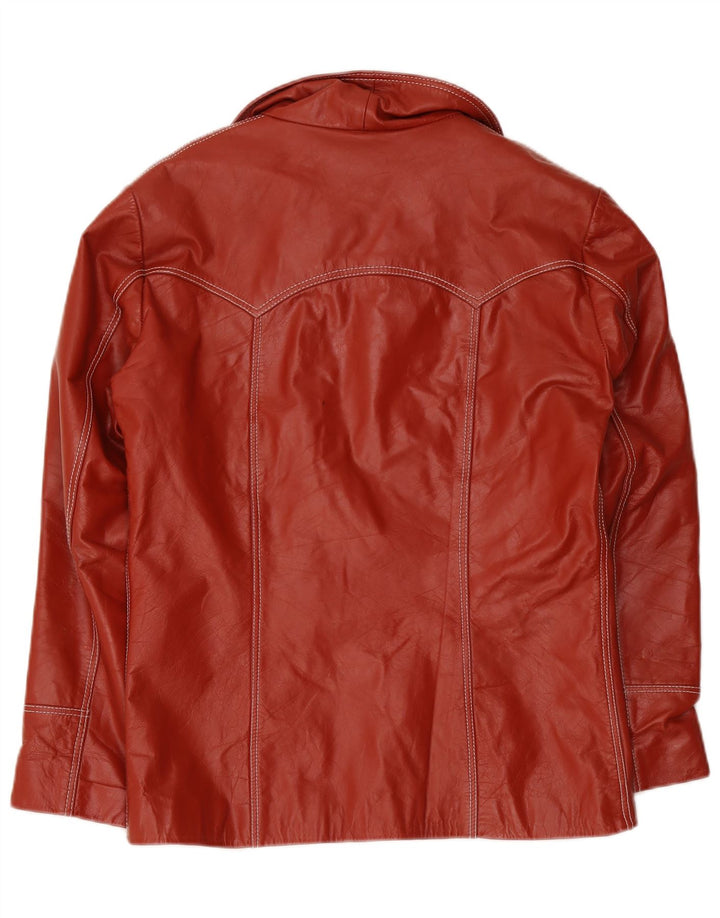 veste en cuir femme vintage UK 38 Rouge moyen