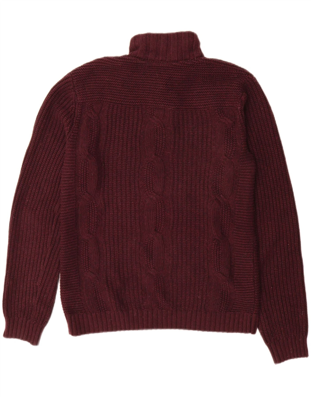 Ted Baker Pull à col boutonné pour homme Taille 2 Petit Coton Bordeaux