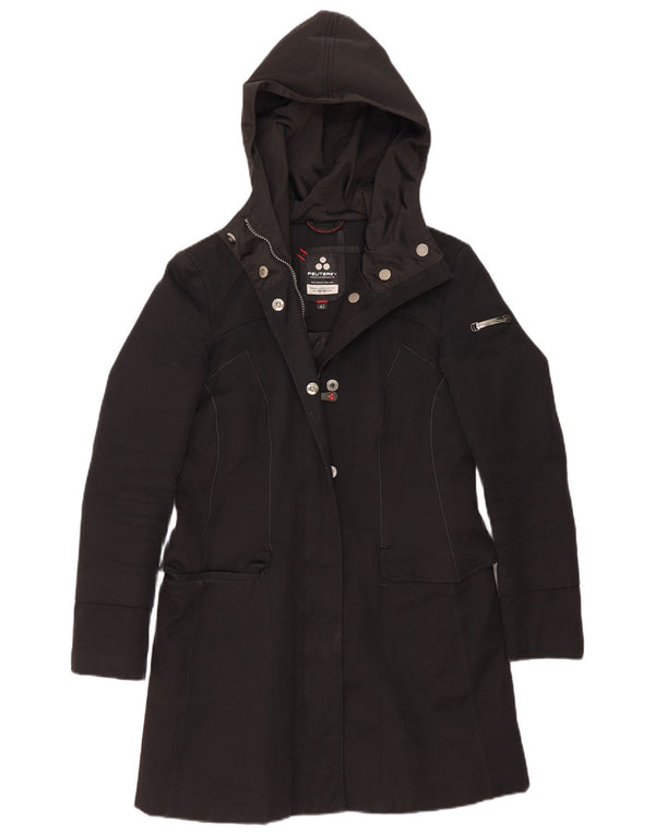 PEUTEREY Pardessus à capuche Femme IT 42 Coton Noir Moyen