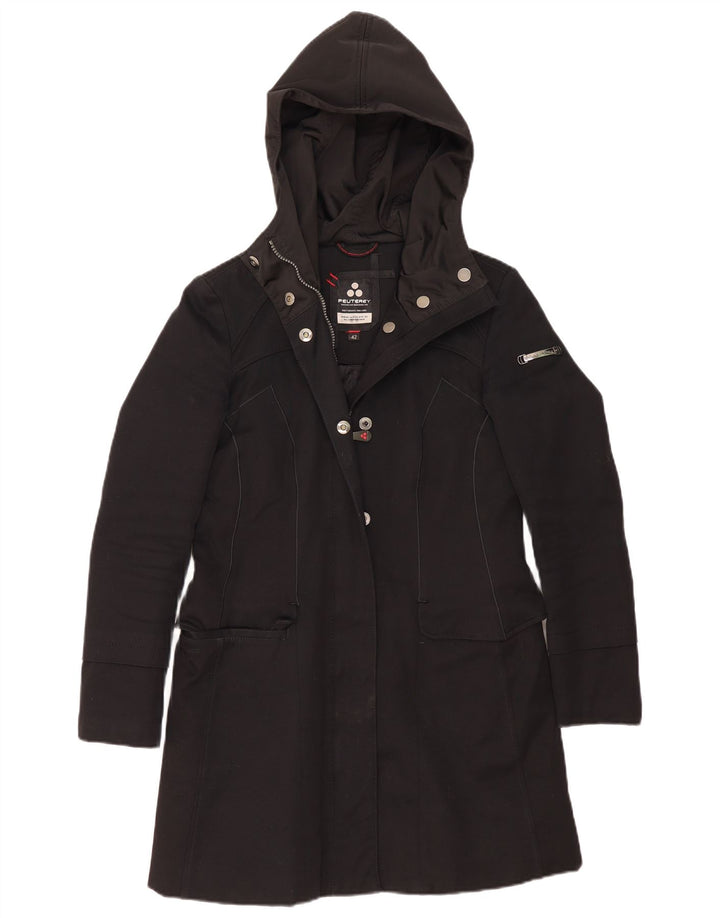 PEUTEREY Pardessus à capuche Femme IT 42 Coton Noir Moyen