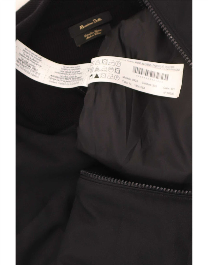 Massimo Dutti Veste Bomber Homme UK 42 XL Coton Noir