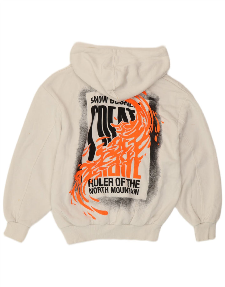 ZARA Femme Frozen Graphic Sweat à capuche UK 10 Petit Blanc