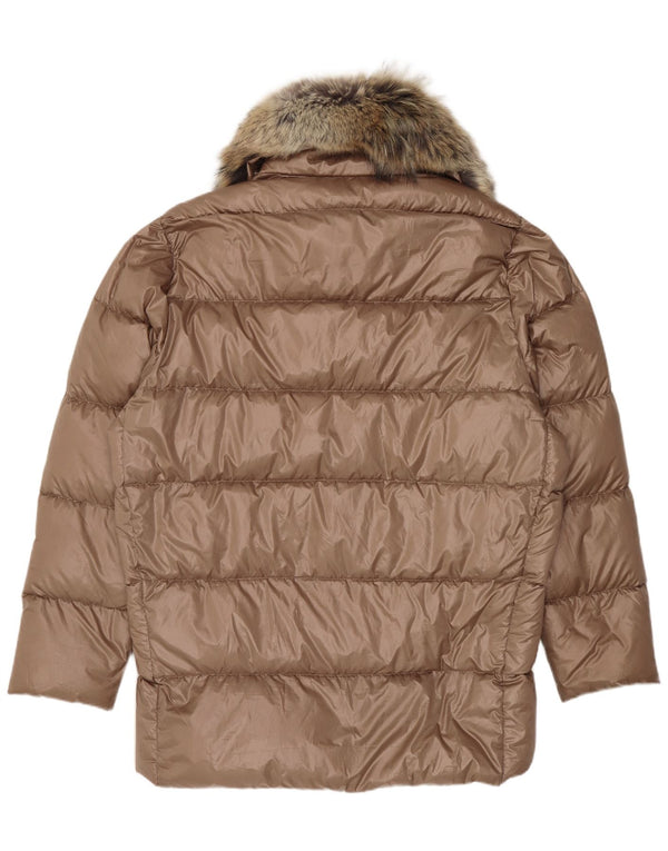 Ralph Lauren Veste matelassée surdimensionnée pour femme UK 10 Small Marron Polyester