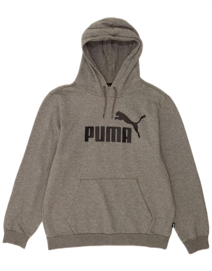 Puma Pull à Capuche Graphique Homme Gris Moyen Moucheté Coton