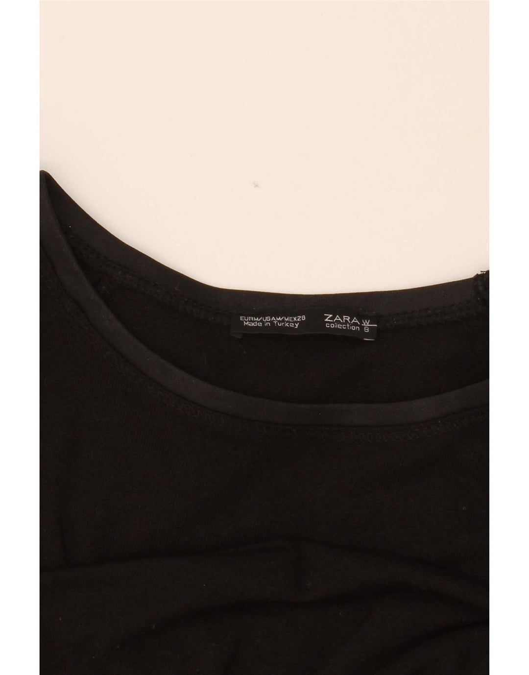 Zara Femme Top Manches Longues UK 14 Moyen Noir