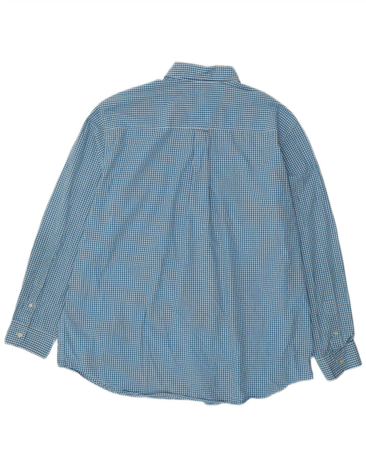 Chaps Chemise haute pour homme 2XL en coton vichy bleu